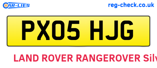 PX05HJG are the vehicle registration plates.