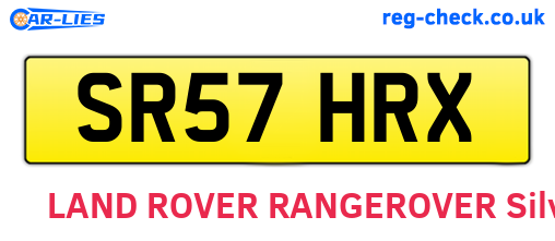 SR57HRX are the vehicle registration plates.