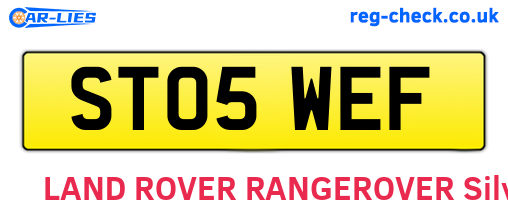 ST05WEF are the vehicle registration plates.