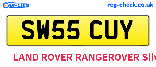 SW55CUY are the vehicle registration plates.