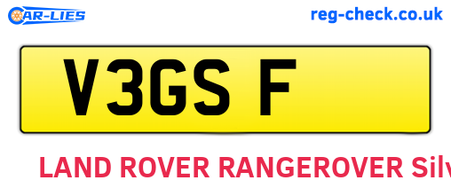 V3GSF are the vehicle registration plates.