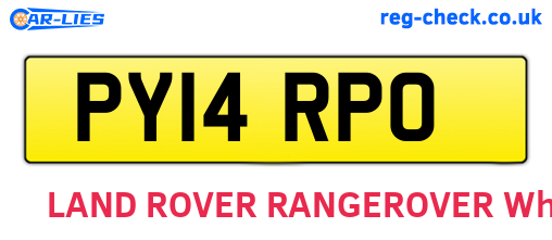 PY14RPO are the vehicle registration plates.