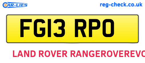 FG13RPO are the vehicle registration plates.