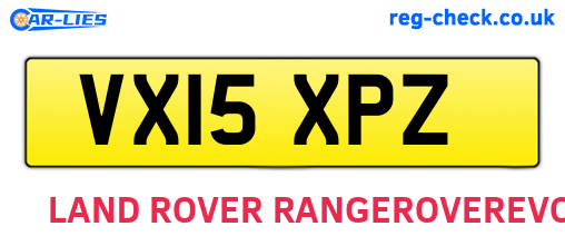 VX15XPZ are the vehicle registration plates.
