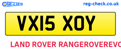 VX15XOY are the vehicle registration plates.