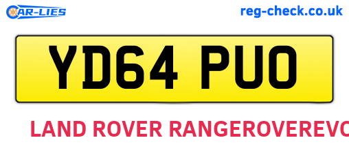YD64PUO are the vehicle registration plates.