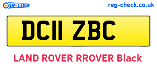 DC11ZBC are the vehicle registration plates.