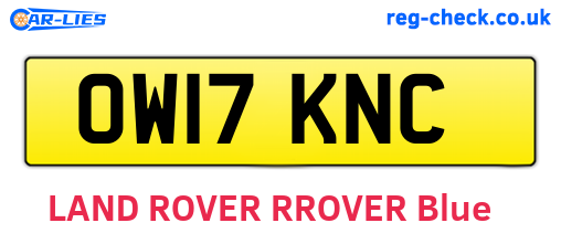 OW17KNC are the vehicle registration plates.