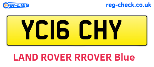 YC16CHY are the vehicle registration plates.