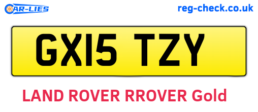 GX15TZY are the vehicle registration plates.