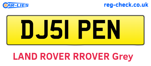 DJ51PEN are the vehicle registration plates.