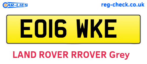 EO16WKE are the vehicle registration plates.