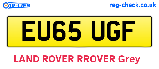 EU65UGF are the vehicle registration plates.