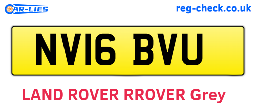 NV16BVU are the vehicle registration plates.