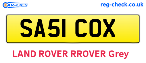 SA51COX are the vehicle registration plates.