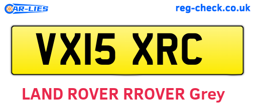VX15XRC are the vehicle registration plates.