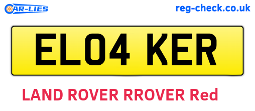 EL04KER are the vehicle registration plates.