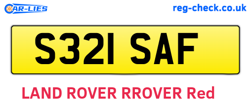 S321SAF are the vehicle registration plates.