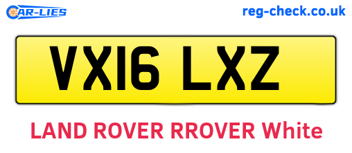 VX16LXZ are the vehicle registration plates.