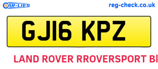 GJ16KPZ are the vehicle registration plates.