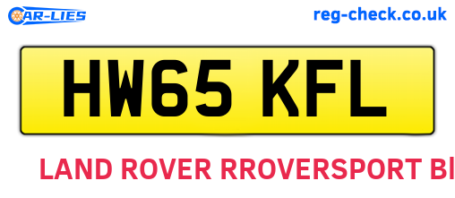 HW65KFL are the vehicle registration plates.
