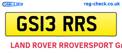 GS13RRS are the vehicle registration plates.