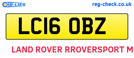 LC16OBZ are the vehicle registration plates.