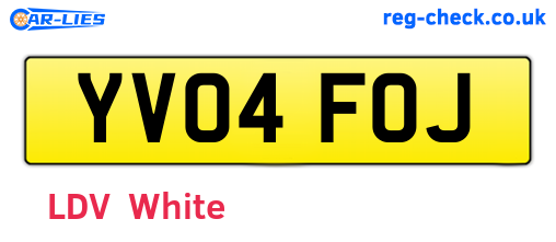 YV04FOJ are the vehicle registration plates.