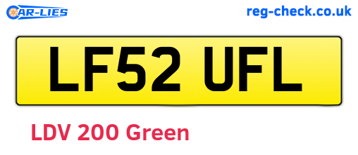 LF52UFL are the vehicle registration plates.