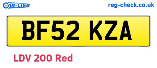 BF52KZA are the vehicle registration plates.