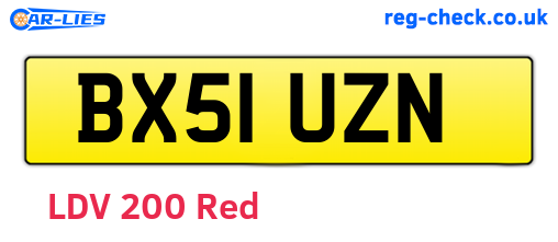 BX51UZN are the vehicle registration plates.