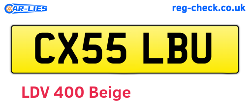 CX55LBU are the vehicle registration plates.