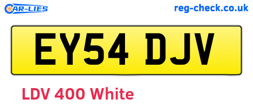 EY54DJV are the vehicle registration plates.