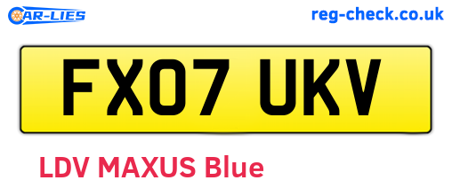 FX07UKV are the vehicle registration plates.