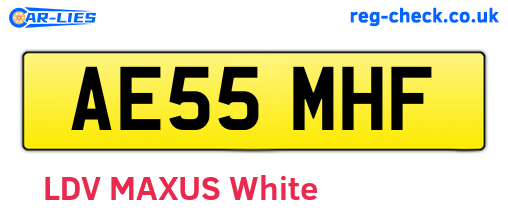 AE55MHF are the vehicle registration plates.