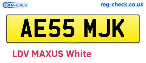 AE55MJK are the vehicle registration plates.