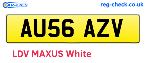 AU56AZV are the vehicle registration plates.