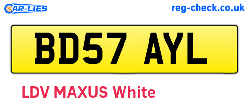 BD57AYL are the vehicle registration plates.