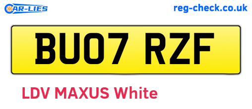 BU07RZF are the vehicle registration plates.