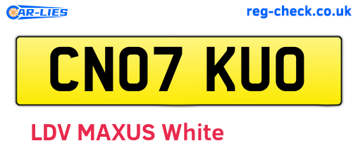 CN07KUO are the vehicle registration plates.