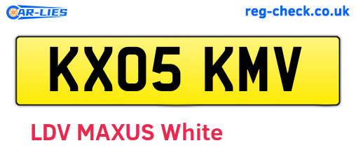 KX05KMV are the vehicle registration plates.