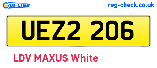 UEZ2206 are the vehicle registration plates.