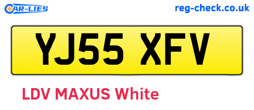 YJ55XFV are the vehicle registration plates.