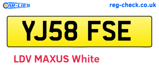 YJ58FSE are the vehicle registration plates.