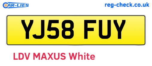 YJ58FUY are the vehicle registration plates.