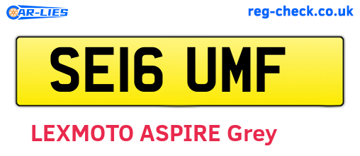 SE16UMF are the vehicle registration plates.