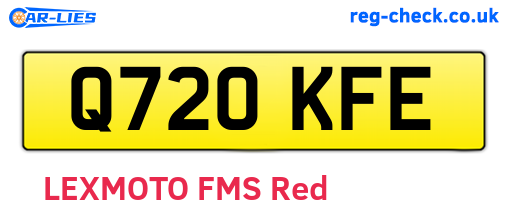 Q720KFE are the vehicle registration plates.
