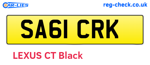 SA61CRK are the vehicle registration plates.
