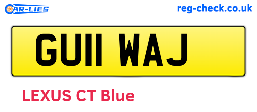 GU11WAJ are the vehicle registration plates.
