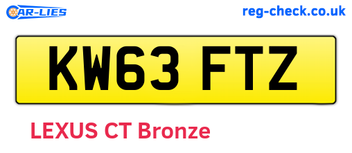 KW63FTZ are the vehicle registration plates.